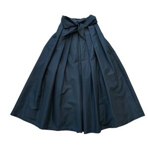 Cattiva by Ann Hobbs Black Bow Tie Pleated Full Maxi Skirt‎ Women's Size 4